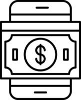 bankbiljetten lijn icoon vector