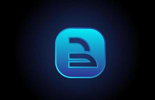 zwart blauw b alfabet letter logo pictogram ontwerp voor bedrijf en onderneming vector