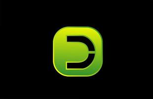 groen zwart d alfabet letter logo pictogram ontwerp voor zaken en bedrijf vector