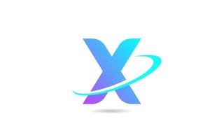 roze blauw x alfabet letter logo pictogram ontwerp met swoosh voor zaken en bedrijf vector