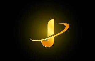 j alfabet letter logo icoon voor zaken en bedrijf met gouden design vector