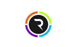 r gekleurde alfabet letter logo pictogram ontwerp voor bedrijf en bedrijf vector