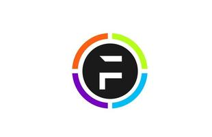 f gekleurde alfabet letter logo pictogram ontwerp voor bedrijf en bedrijf vector