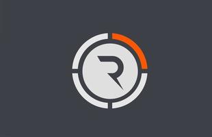 oranje grijze r alfabet letter logo pictogram ontwerp voor zaken en bedrijf