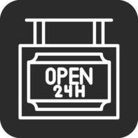 24 uur Open vector icoon