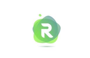r alfabet letter logo voor bedrijf en bedrijf met verloop ontwerp. pastelkleursjabloon voor huisstijl in groen en wit vector