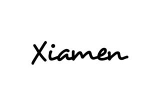 xiamen stad handgeschreven woord tekst hand belettering. kalligrafie tekst. typografie in zwarte kleur vector