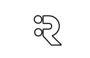 alfabet r logo letterpictogram met lijn. zwart-wit ontwerp voor bedrijf en bedrijf vector