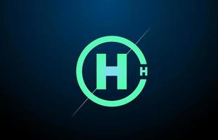 zwart blauw groen h alfabet letterpictogram logo. ontwerp met cirkel voor bedrijf en bedrijf vector