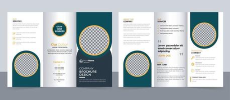 zakelijke brochuresjabloon in drievoudige lay-out. corporate design folder met repliceerbare afbeelding. vector