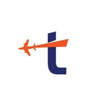 brief t, reizen agentschap bedrijf logo. vervoer, logistiek levering logo ontwerp vector
