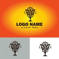 lamp logo lamp licht icoon bedrijf merk bedrijf logo sjabloon bewerkbare vector