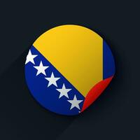 Bosnië en herzegovina vlag sticker vector illustratie