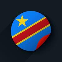 democratisch republiek van de Congo vlag sticker vector illustratie