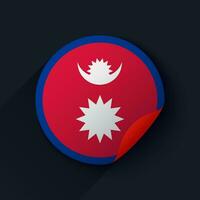 Nepal vlag sticker vector illustratie