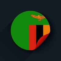 Zambia vlag sticker vector illustratie