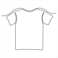 t-shirt kleren een lijn kunst doorlopend single lijn bewerkbare vector