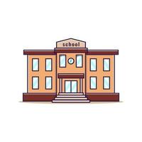 schoolgebouw cartoon stijl vectorillustratie vector