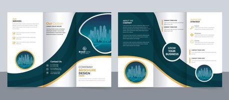 zakelijke brochuresjabloon in drievoudige lay-out. corporate design folder met repliceerbare afbeelding. vector