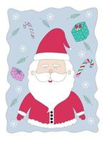 vrolijk kerstfeest met schattige karakters-clipart ontworpen in doodle-stijl die kan worden toegepast in kerstthema's vector