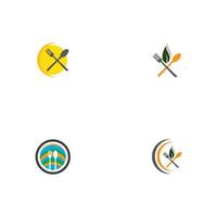 lepel en vork logo en symbool vector afbeelding