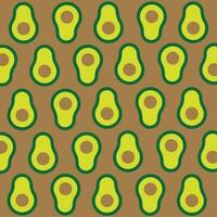 patroon met avocado fruit Aan bruin achtergrond. avocado's voor textiel het drukken vector illustratie