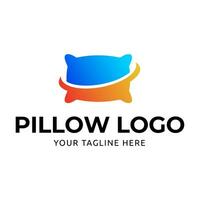 gemakkelijk ontwerp slapen kussen. logo voor bedrijf, interieur, meubilair en slaap symbool. vector