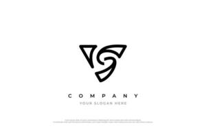 brief sv of vs logo ontwerp vector