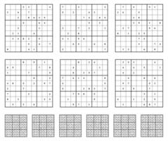 sudoku spel reeks met antwoorden. vector