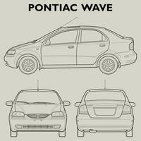 2009 Pontiac Golf auto blauwdruk vector