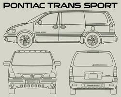 1998 Pontiac trans sport auto blauwdruk vector