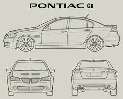 2009 Pontiac g8 auto blauwdruk vector