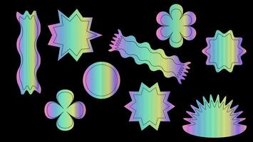 holografische stickers , meetkundig vormen abstract vormen sticker pak, modieus vector