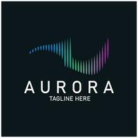 Aurora logo licht lucht astronomie vector ontwerp