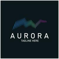 Aurora logo licht lucht astronomie vector ontwerp