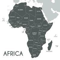 politiek Afrika kaart vector illustratie geïsoleerd Aan wit achtergrond. bewerkbare en duidelijk gelabeld lagen.