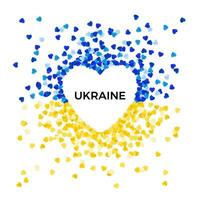 Nee oorlog sjabloon. concept van vrijheid en vrede. blauw en geel Oekraïne vlag in hart silhouet. hou op oorlog en leger agressie. vector illustratie