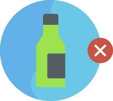 geen alcohol plat pictogram vector