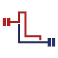 eerste brief logo met barbell icoon voor grafisch en web ontwerp vector