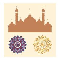 eid mubarak set vector