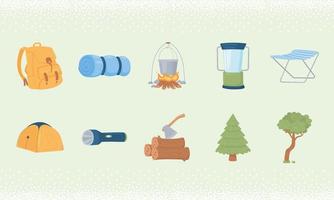 camping pictogramserie vector