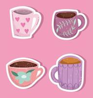 set koffiekopjes vector