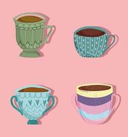 koffiekopjes set vector