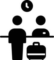 helpen bureau receptioniste solide en glyph vector illustratie