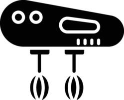 hand- blender machine solide en glyph vector illustratie