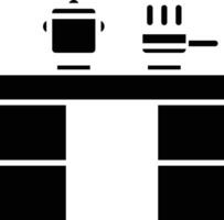 keuken solide en glyph vector illustratie