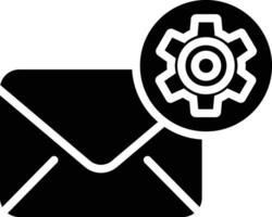 e-mail instellingen solide en glyph vector illustratie