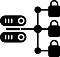 databank sloten solide en glyph vector illustratie