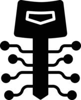 veiligheid sleutel technologie solide en glyph vector illustratie