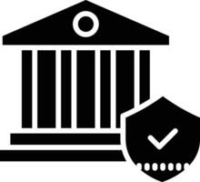 bank veiligheid solide en glyph vector illustratie